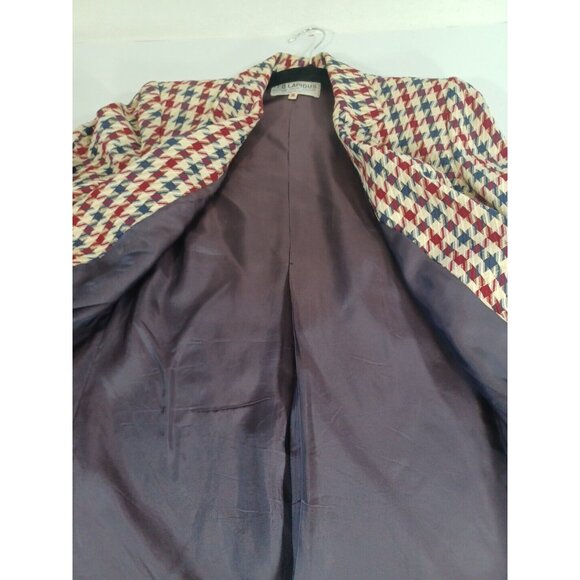 Ted Lapidus Paris Vintage Haute Couture 1970 Houndstooth Women Blazer Jacket M - Picture 6 of 16
